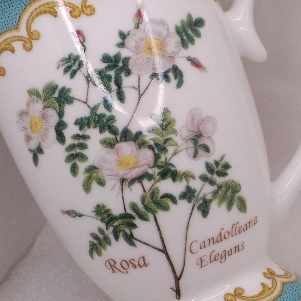Kent Pottery Rosa Candolleana Elegans MUG White Flowers Pedestal 8 oz Cup - Picture 9 of 11